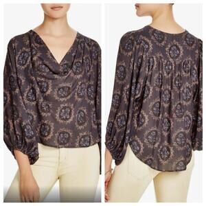 Free People Cowling Around Top - “Midnight” color/design Sz Lg